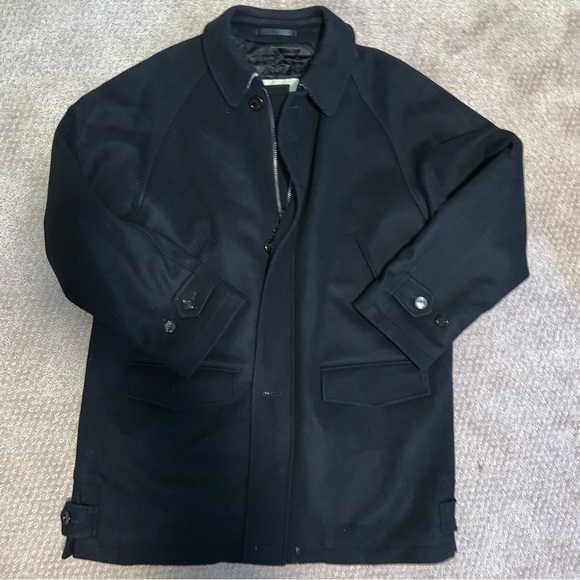 BURBERRY BLACK THARP COAT SIZE MEDIUM cashmere/wool (video added!) - Picture 4 of 13